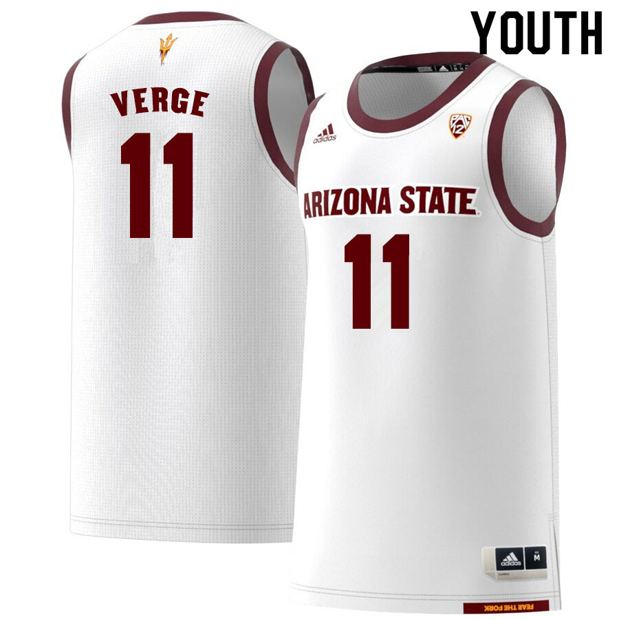 Youth #11 Alonzo Verge Arizona State Sun Devils College Basketball Jerseys Sale-White